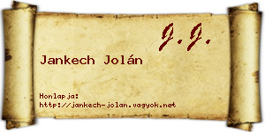 Jankech Jolán névjegykártya